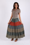 225527 Rustic Patchwork Maxi Skirt (Wildwoven Dream)