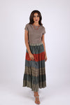 225527 Rustic Patchwork Maxi Skirt (Wildwoven Dream)