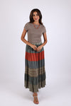 225527 Rustic Patchwork Maxi Skirt (Wildwoven Dream)