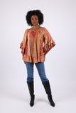 225533 Fall Ruffle Sleeve Blouse Top (Maple Bloom)