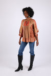 225533 Fall Ruffle Sleeve Blouse Top (Maple Bloom)