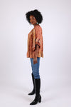 225533 Fall Ruffle Sleeve Blouse Top (Maple Bloom)