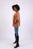 225533 Fall Ruffle Sleeve Blouse Top (Maple Bloom)
