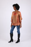 225533 Fall Ruffle Sleeve Blouse Top (Maple Bloom)