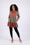 225535 Fall Inspired Tiered Tunic: Rust & Olive (Vintage Berry Line)