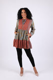 225535 Fall Inspired Tiered Tunic: Rust & Olive (Vintage Berry Line)