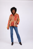 225536 Fleeced Patchwork Baggy Hoodie (Maple Bloom Line)