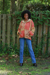 225536 Fleeced Patchwork Baggy Hoodie (Maple Bloom Line)
