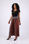 225537 Vintage Berry Fall Tone Patchwork Palazzo Pants