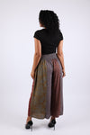 225537 Vintage Berry Fall Tone Patchwork Palazzo Pants