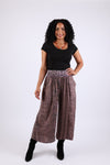 225537 Vintage Berry Fall Tone Patchwork Palazzo Pants