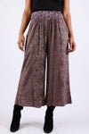 225537 Vintage Berry Fall Tone Patchwork Palazzo Pants