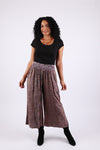 225537 Vintage Berry Fall Tone Patchwork Palazzo Pants