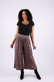 225537 Vintage Berry Fall Tone Patchwork Palazzo Pants