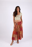 225538 Maple Bloom Patchwork Maxi Skirt (Autumn Tones)