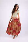 225538 Maple Bloom Patchwork Maxi Skirt (Autumn Tones)