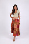 225538 Maple Bloom Patchwork Maxi Skirt (Autumn Tones)