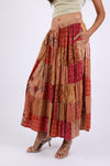 225538 Maple Bloom Patchwork Maxi Skirt (Autumn Tones)