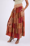 225538 Maple Bloom Patchwork Maxi Skirt (Autumn Tones)