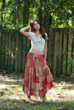 225538 Maple Bloom Patchwork Maxi Skirt (Autumn Tones)