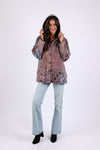 225543 Patchwork Hooded Fleeced Jacket (Plum Meadow)
