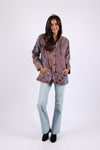 225543 Patchwork Hooded Fleeced Jacket (Plum Meadow)