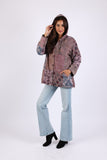 225543 Patchwork Hooded Fleeced Jacket (Plum Meadow)