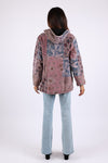 225543 Patchwork Hooded Fleeced Jacket (Plum Meadow)