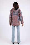 225543 Patchwork Hooded Fleeced Jacket (Plum Meadow)
