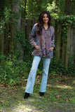 225543 Patchwork Hooded Fleeced Jacket (Plum Meadow)