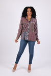 225544 Vintage Mixed-Print Button Shirt: Long Sleeve