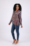 225544 Vintage Mixed-Print Button Shirt: Long Sleeve