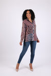 225544 Vintage Mixed-Print Button Shirt: Long Sleeve