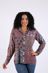 225544 Vintage Mixed-Print Button Shirt: Long Sleeve