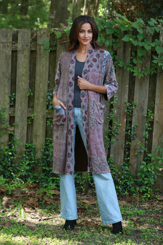 225546 Long Vintage Kimono (Plum Meadow Patchwork)