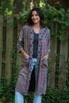 225546 Long Vintage Kimono (Plum Meadow Patchwork)