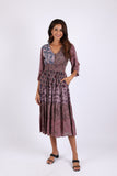 225548 Fall Tiered Boho Dress: Vintage Mosaic Patchwork
