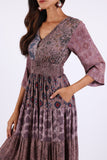 225548XXL Fall Tiered Boho Dress: Vintage Mosaic Patchwork XXL