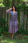 225548 Fall Tiered Boho Dress: Vintage Mosaic Patchwork