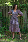 225548 Fall Tiered Boho Dress: Vintage Mosaic Patchwork