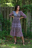 225548 Fall Tiered Boho Dress: Vintage Mosaic Patchwork
