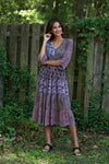225548 Fall Tiered Boho Dress: Vintage Mosaic Patchwork
