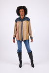225551 Vintage Denim Patch Button Down Shirt (Sundrift Sepia)
