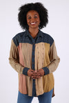 225551 Vintage Denim Patch Button Down Shirt (Sundrift Sepia)
