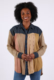 225551 Vintage Denim Patch Button Down Shirt (Sundrift Sepia)