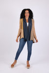 225553 Sundrift Sepia Denim & Beige Flowy Cardigan