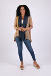 225553 Sundrift Sepia Denim & Beige Flowy Cardigan