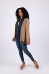 225553 Sundrift Sepia Denim & Beige Flowy Cardigan