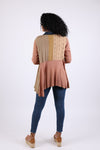 225553 Sundrift Sepia Denim & Beige Flowy Cardigan