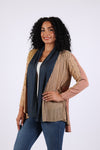 225553 Sundrift Sepia Denim & Beige Flowy Cardigan